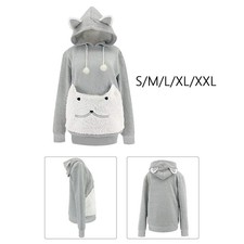 Pet Hoodies Sweatshirt Large Pouch Pocket Carrier Dog Holder Loose for Kitten