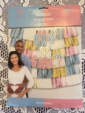 Gender Reveal Decorating Photo Backdrop BOY Or GIRL  BABY SHOWER DECOR NEW