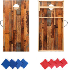 Premium Solid Wood Cornhole Game Set with 8 Bean Bags for Outdoor Fun