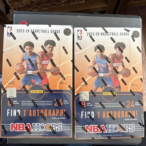TWO 2023-24 NBA Hoops Hobby Boxes! Wembenyama, Amen RCs! Factory Sealed Case! 