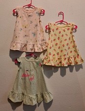 Lot Of 3 Garanimals Dresses Infant Toddler Girls 12 Months
