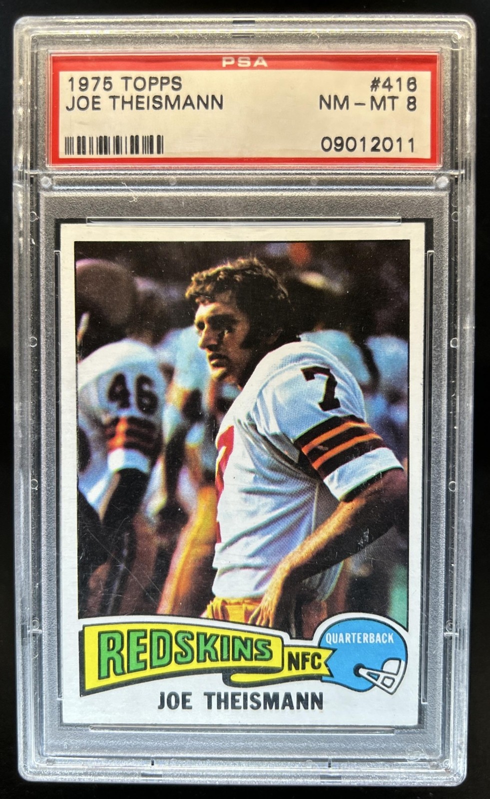 1975 Topps Joe Theismann Rookie RC #416 Redskins PSA 8