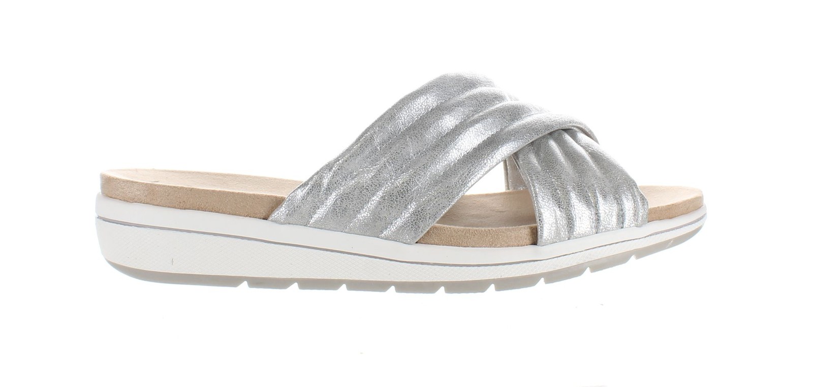 LifeStride Womens Panama Silver Sandals Size 10 (Wide)