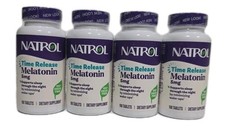 4 Pack - Natrol Melatonin Time Release 5 mg-100 Tabs  EXP 06/2028 
