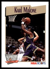 Karl Malone 1991-92 Hoops #499 Utah Jazz AutographDen