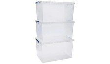 Really Useful 3 x 83L Plastic Storage Boxes - Clear