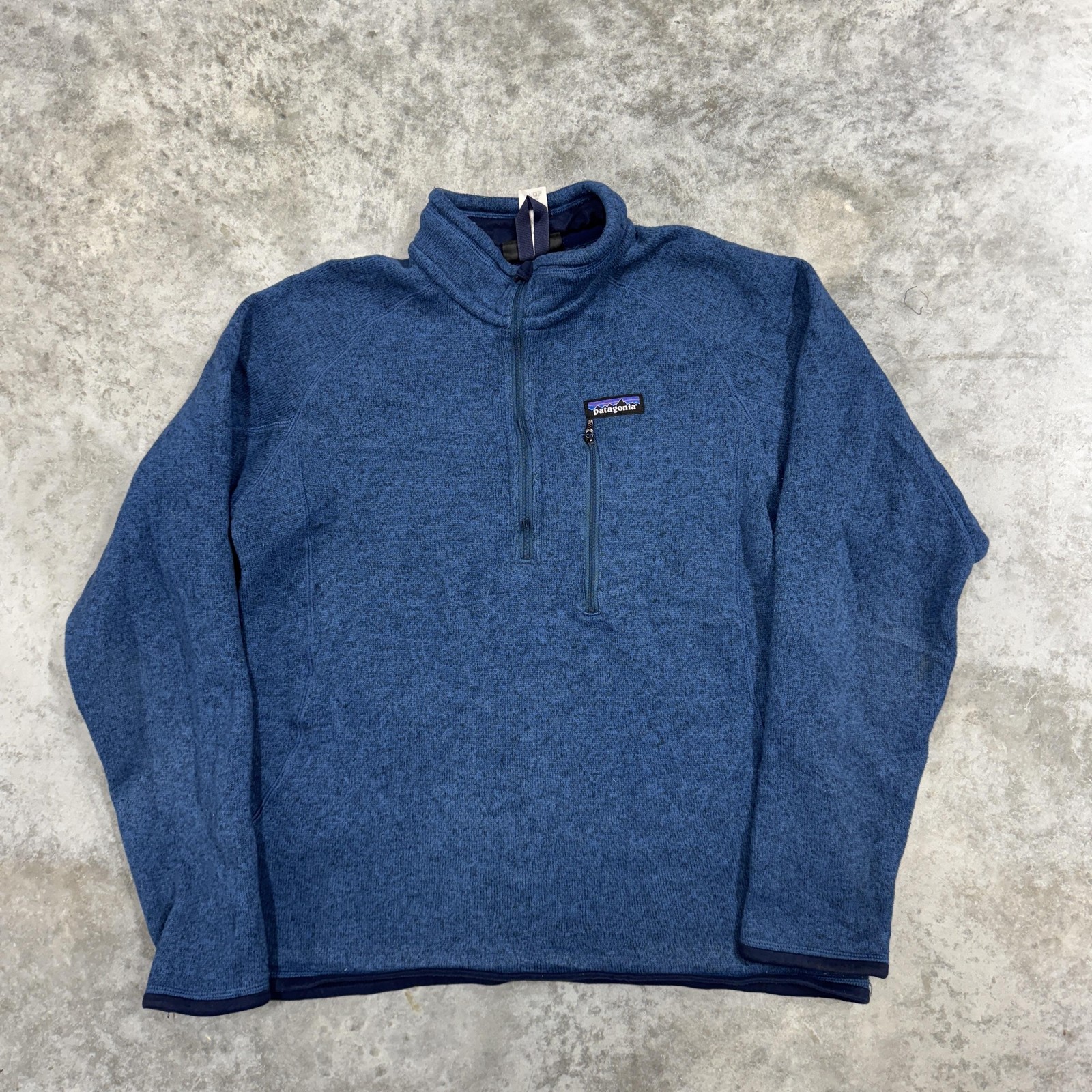 Patagonia Sweater Mens Medium Blue Better Sweater 1/4 Zip Fleece Pullover Top