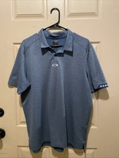 Oakley Men  s Polo Shirt XL Regular Fit Bluish/Gray Golf Performance Short Sleeve
