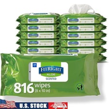 Aloe Vera Cleansing Wipes Incontinence Hypoallergenic Soft Pack 68 Count New