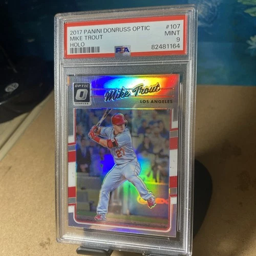 2017 Donruss Optic MIKE TROUT Silver Holo Prizm #107 PSA 9 Dodgers
