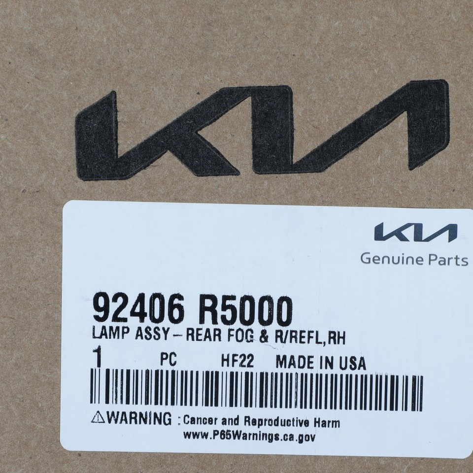 92138 R5000 NEW OEM Kia 2021-2022 Sorento Rear Right Fog LIght Assembly 92406-R5000 ...