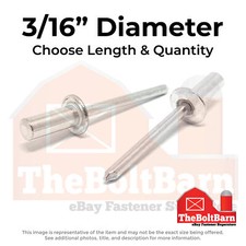 3/16" Diameter Closed End Blind Rivets SS/SS Mandrel Pick Grip Range  Qty 