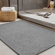 Non-Slip Bath-Mats for Bathroom Rubber-Backing Braided Absorbent Bathroom Mat...