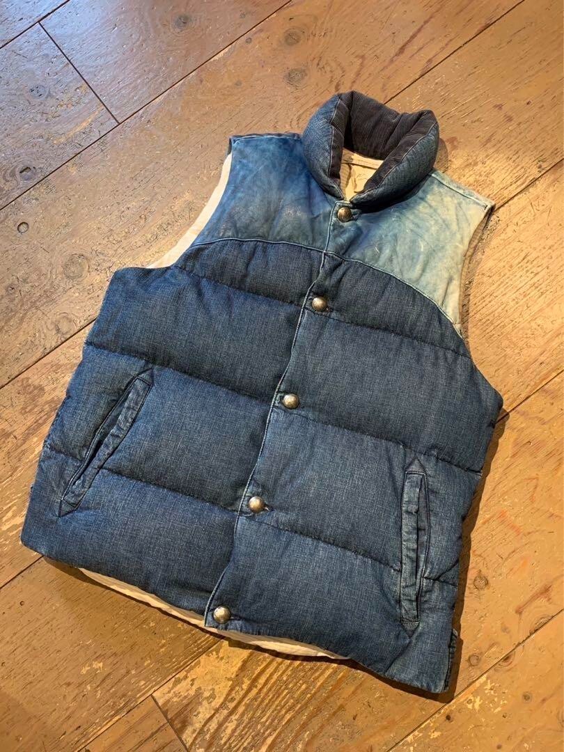 REMI RELIEF × BEAMS PLUS Denim Down Vest Indigo size L Used