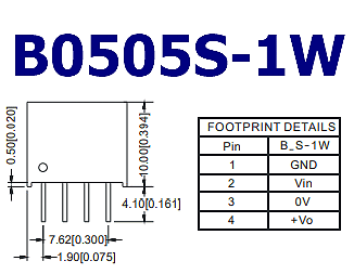 B0505S-1W 5V to 5V converter DC DC power module converter 1000V DC Isolation - Picture 8 of 9