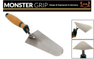 MonsterGRIP PRO- Cork Handle Masonry Gauging Trowel 7"/180mm- Made in Germany
