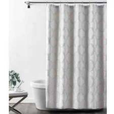 Croscill Gwynn Shower Curtain : Silver 72" x 72" Fabric : Machine Wash : New