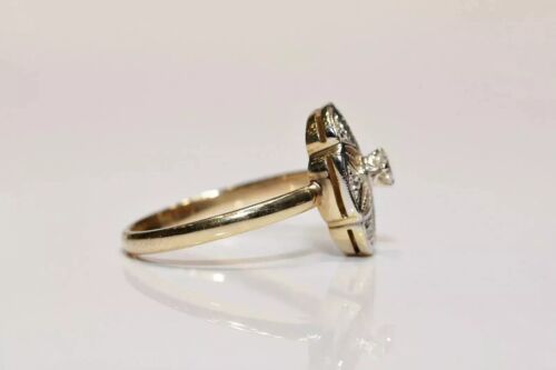 Anillo de regalo vintage Art Deco creado en laboratorio diamante filigrana floral oro blanco 14K FN - Imagen 4 de 13