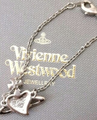 Vivienne Westwood Diamante Heart Bracelet Orb Silver / Red