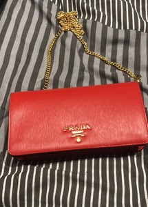 prada red wallet on chain