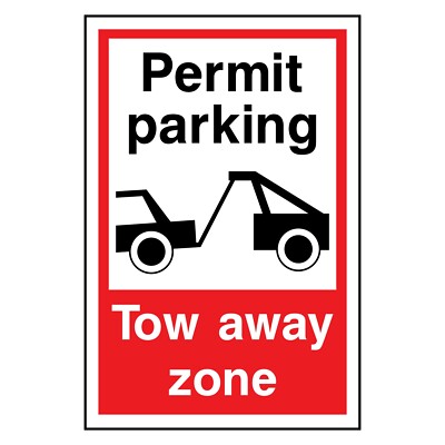 Parkausweis Abschleppzone Schild oder Aufkleber | PARK0079