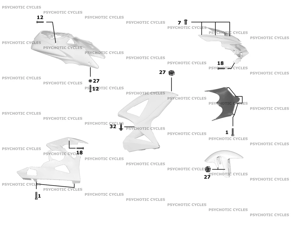 Kit completo de parafusos de carenagem parafusos corporais Suzuki Hayabusa 1300 2008 - 2009 aço inoxidável - Imagem 3 de 4