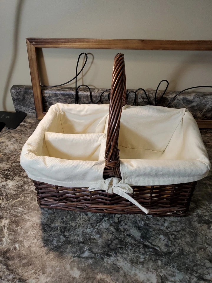 Basket with removable liner three divided sections 13.5" X 5.5" X 8" FAST SHIP - Image 4 of 4