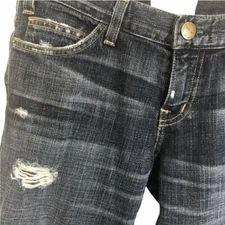 Current Elliott Skinny Loved Destroy Jeans Size 27 Cropped Stretch Distressed