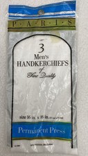Vintage Paris Men's Handkerchiefs Package Of 3 USA Made NEW 