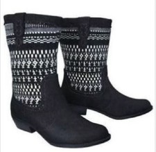 NWT Girl's Cherokee Hemlock Cowboy Fashion boots Black size 2 Youth
