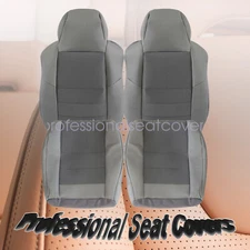 4PCS For 2003-07 Ford F250 Driver & Passenger Cloth Bottom & Top Seat Cover Gray