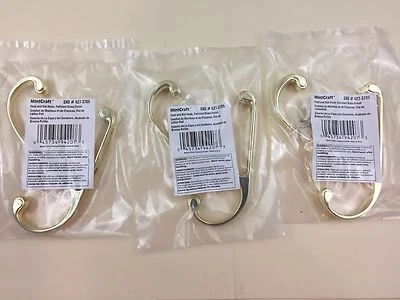LOT OF 3 MINTCRAFT 427-3785 POLISHED BRASS FINISH COAT & HAT HOOK 5"