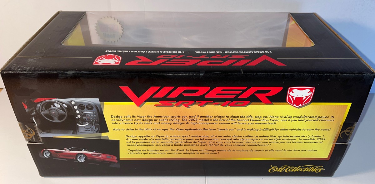 Dodge Viper SRT-10 2003 - Ertl 1/18 - Miniature Métal Monté - Neuve
