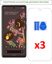 3x Google Pixel 6 Screen Protector w/ cloth and installation stickers