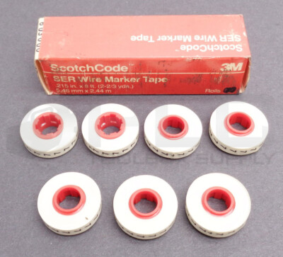LOT OF 7 ROLLS NEW 3M SER-7 SCOTCHCODE SER WIRE MARKER TAPE 12192 7