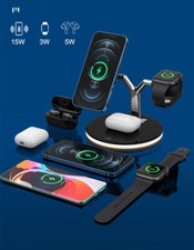 3 In 1 Magnetic Wireless Charger Stand Watch 15W Fast Charging Dock Station For