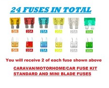 24 x Bailey Caravan Blade Multi Pack Spare Fuses Kit 5 10 15 20 25 30A Set