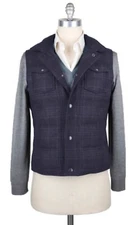 with tags BRUNELLO CUCINELLI MENS 3295 Navy Gray Plaid Wool Cashmere Ves G2U
