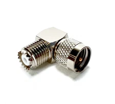 GIZWIZ RF Coax Adapters Mini UHF Male to Mini UHF Female RIGHT ANGLE 2pcs Pack