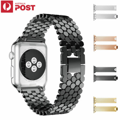 Apple Watch Band Series 9 8 7 6 5 4 SE 2 Stainless Steel Metal Strap iWatch Band