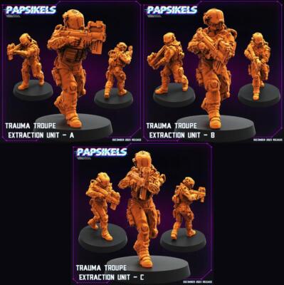 3D Printed Papsikels Trauma Troupe Extraction Unit Set January 2024 Cyberpunk
