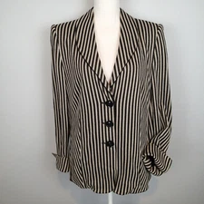 Basler Light Weight Striped Blazer Size 44 stretch 
