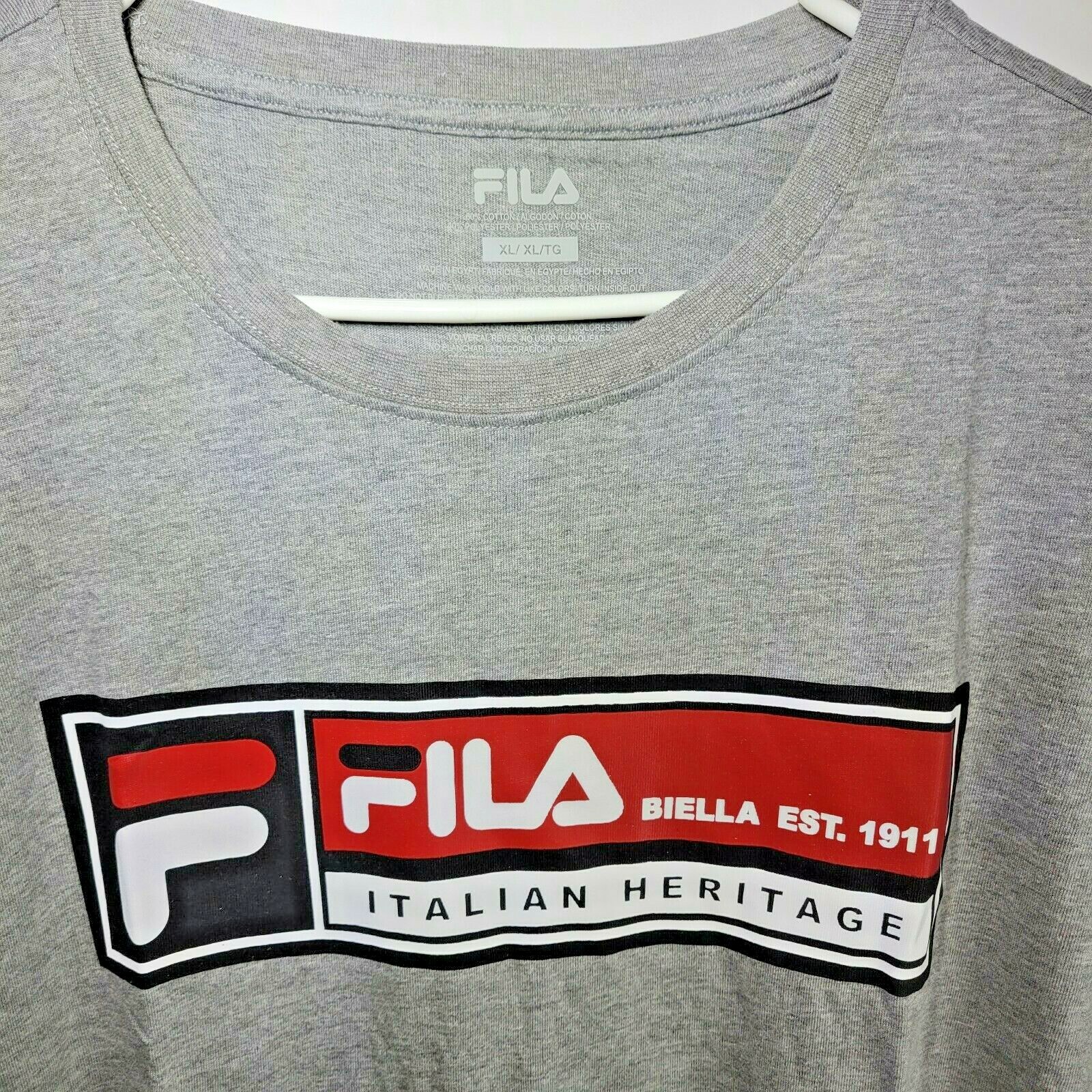 Fila Nuova T Shirt Grigio L XL Uomo Manica Corta Sport Street Italian Heritage