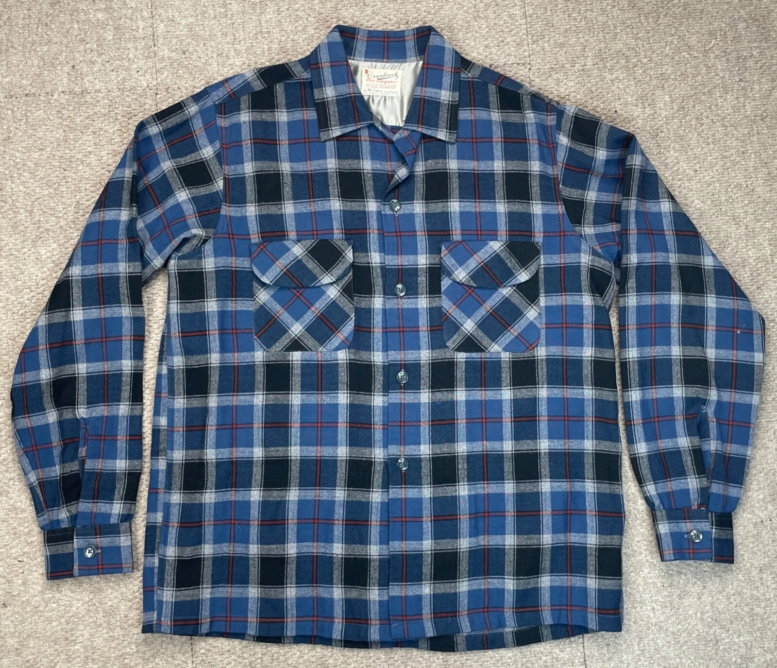 Cranbrook Vintage Flannel Men's Button Up Long Sleeve Shirt Size 15-15 1/2