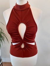 Urban Outfitters Halter Neck, Open Back Summer Top, Copper, Small