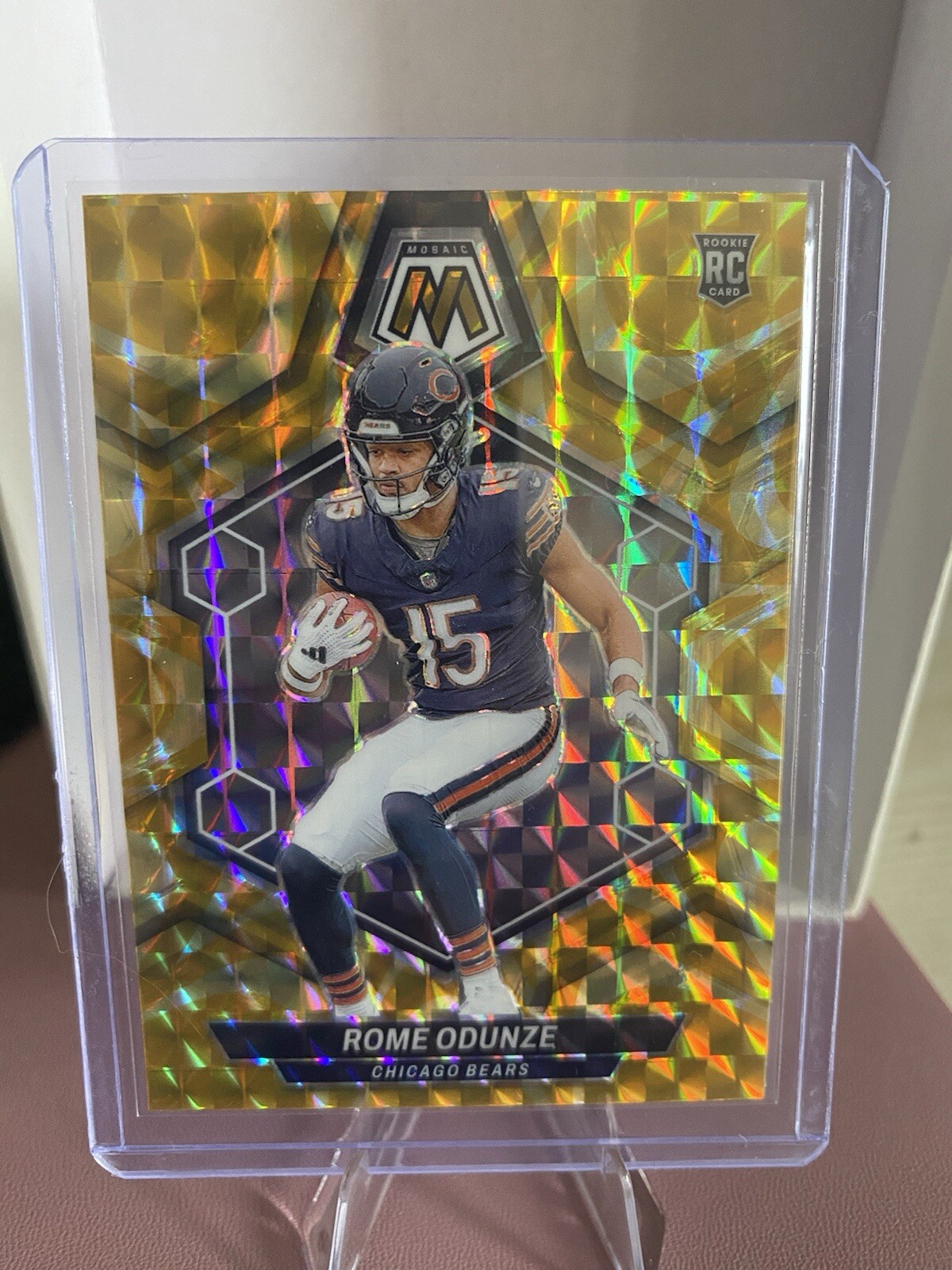 2024 Panini Mosaic - Rookies Reactive Yellow Mosaic Prizm #309 Rome Odunze (RC)