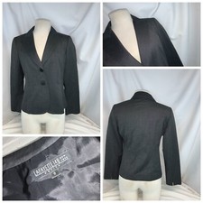 Lafayette 148 Blazer jacket Sz 6 P Gray 100 Wool 3-Button YGI D0-663