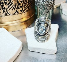 Genuine 925 Sterling Silver Blue Topaz Gemstone Ring size 9.5