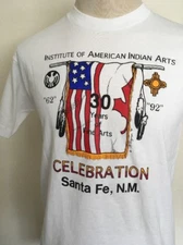 Vintage 90s INSTITUTE of AMERICAN INDIAN ARTS 30 YEARS T Shirt Single Stitch M 