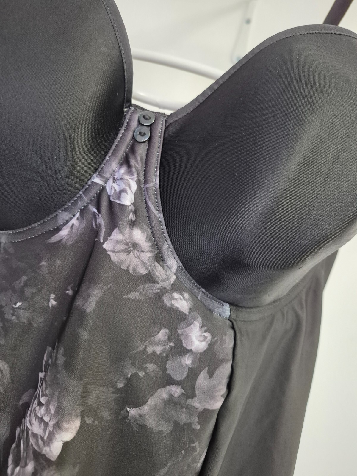 Freya Shapewear & Thong 36DD/L Black/Grey Floral NWT image 2